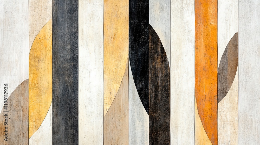 Poster bold earth tones and polynesian tapa patterns merge on a clean white canvas