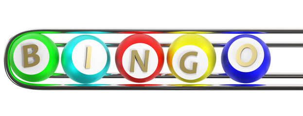 Bingo balls isolated on the black background