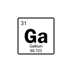 periodic table Gallium line icon