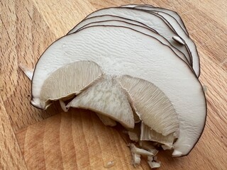 Boletus, setas, laminadas para ser desecadas.