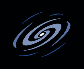 Galaxy icon. Symbol of space, astronomy or universe. Object of observation of astronomers. © Checha