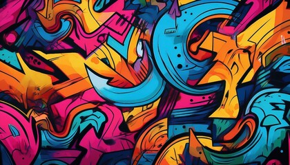 Vibrant Urban Graffiti Texture Illustration A Creative Exploration of Colorful Street Art Set Against a Seamless Vector Background, Embracing the Essence of Modern Street Art Culture.