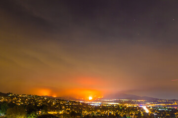 California wild fires in the mountains and hills of the Los Angeles County.