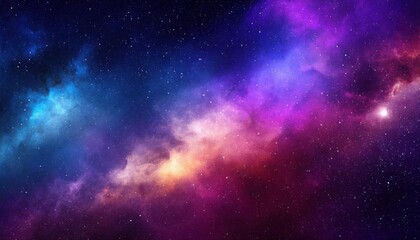 Fototapeta premium Cosmic Nebula: A Celestial Tapestry of Purple, Blue, and Pink Hues