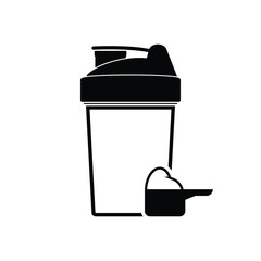 Protein shaker. Sport shaker bottle icon