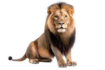 Obraz premium Lion is sitting on a white background