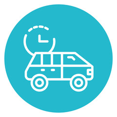 Minimalist Line Art Circular Rental Car Icon