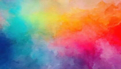 Vibrant Watercolor Gradient Abstraction on Distressed Paper, Showcasing a Colorful Palette and Grainy Texture in an Abstract Manner.