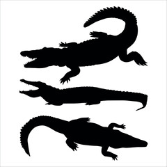 Animal Crocodile Black Silhouette vector illustration