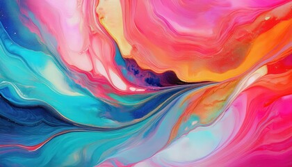 Vibrant and Textured Multicolored Art Painting A Symphony of Colors and Patterns in an Imaginative Realm, Capturing a Moment Frozen in Time.