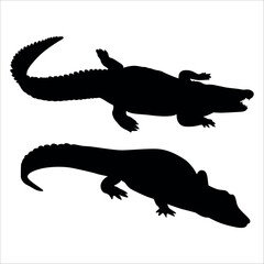 Animal Crocodile Black Silhouette vector illustration