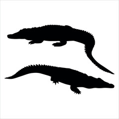 Animal Crocodile Black Silhouette vector illustration