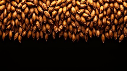 High-resolution close-up of roasted malt grains with subtle shadows on a barley base, exuding artisanal brewing vibes