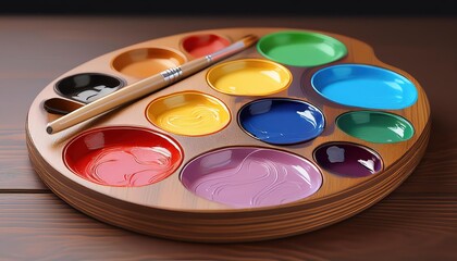 Vibrant Artistic Palette A Spectacular Display of Color and Creativity with a Variety of Paints and...