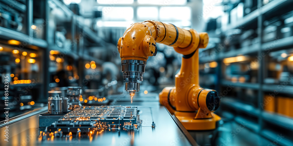 Poster autonomous ai robotics enhancing industrial processes with iot and machine learning innovations