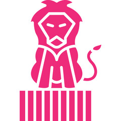 Lion Performing icon single vector illustration