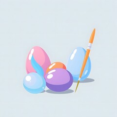 Illustration of Colorful Easter eggs