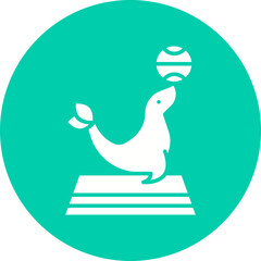 Sea Dog Performing icon single vector illustration