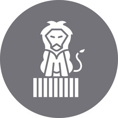 Lion Performing icon single vector illustration