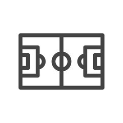 線画スポーツ関連の単品アイコン　サッカーコート