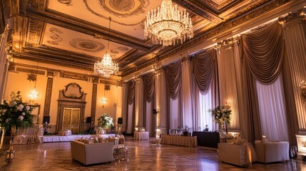 Obraz premium Grand Ballroom Interior: Opulent Elegance and Luxurious Decor