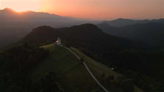 Church on the edge of the hill