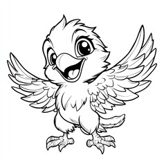 Adorable Baby Bird: A Cheerful Cartoon Illustration