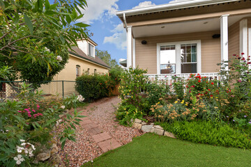 the front view of a home with a yard