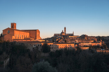 Panorama of Siena during dusk