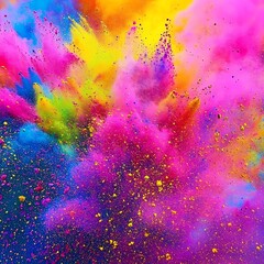 A colorful explosion of powdery material