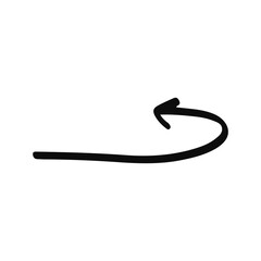 back Arrow direction hand drawn