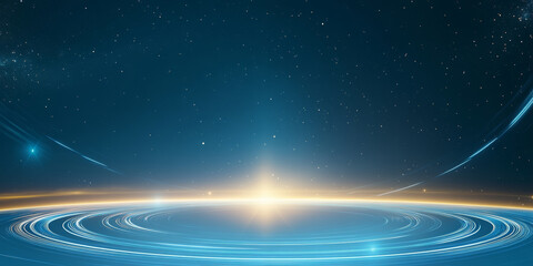 Fototapeta premium Blue Starry Sky Luminous Technology Background