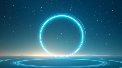 Fototapeta premium Blue Starry Sky Luminous Technology Background