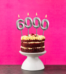 Number of followers or likes - Candle number 6000