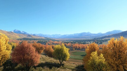 Obraz premium Autumnal Landscape with Mountains