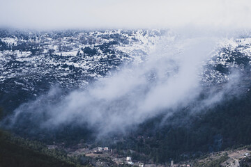 Clouds over the majestic mountain