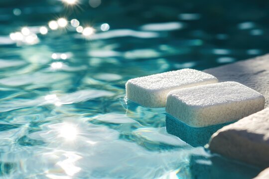 Chlorine or bromine tablets for home spa water maintenance