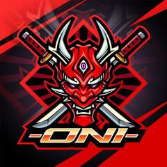 Oni head esport mascot logo design