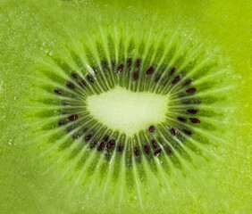 background in the form of a cut of green kiwi close up