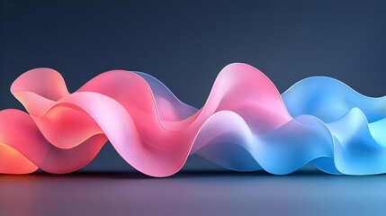 Abstract 3D Wave Background Pink Blue