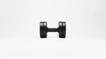 Front view of single adjustable dumbbell isolated on white
