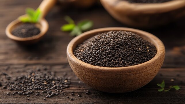 Close-up of black sesame seeds,highlighting their small, glossy texture and rich dark colour.for food,health,or nutritional value and benefits for skin,hair,and overall health Indian til
