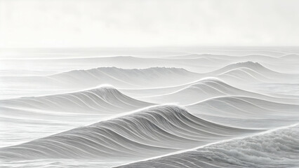 Fototapeta premium Serene and Minimalist Waves on Ocean Surface in Soft Light
