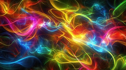 Fototapeta premium A dynamic electronic design with glowing abstract lines and light streaks, perfect for customization.