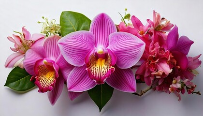 Vibrant orchid display floral arrangement home decor bright studio close-up nature's beauty