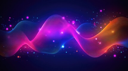 A modern electronic background with neon-colored lines and light bursts, ideal for creative designs.