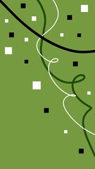 Abstract green background with geometric shapes, lines, and squares for modern digital designs and creative templates. Art decor illustration
