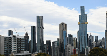 Naklejka premium Melbourne city skyline