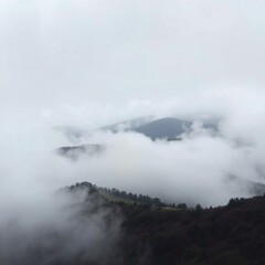 Clouds over the mountain.