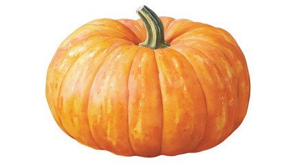 Obraz premium watercolor illustration of one single pumpkin isolated on white background